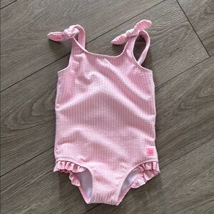 Ruffle Butts seersucker pink swimsuit one piece size 4T
